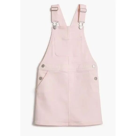 NWT J. Crew Crewcuts Girls Denim Jumper Jean Overall Dress in Pink - Picture 1 of 8